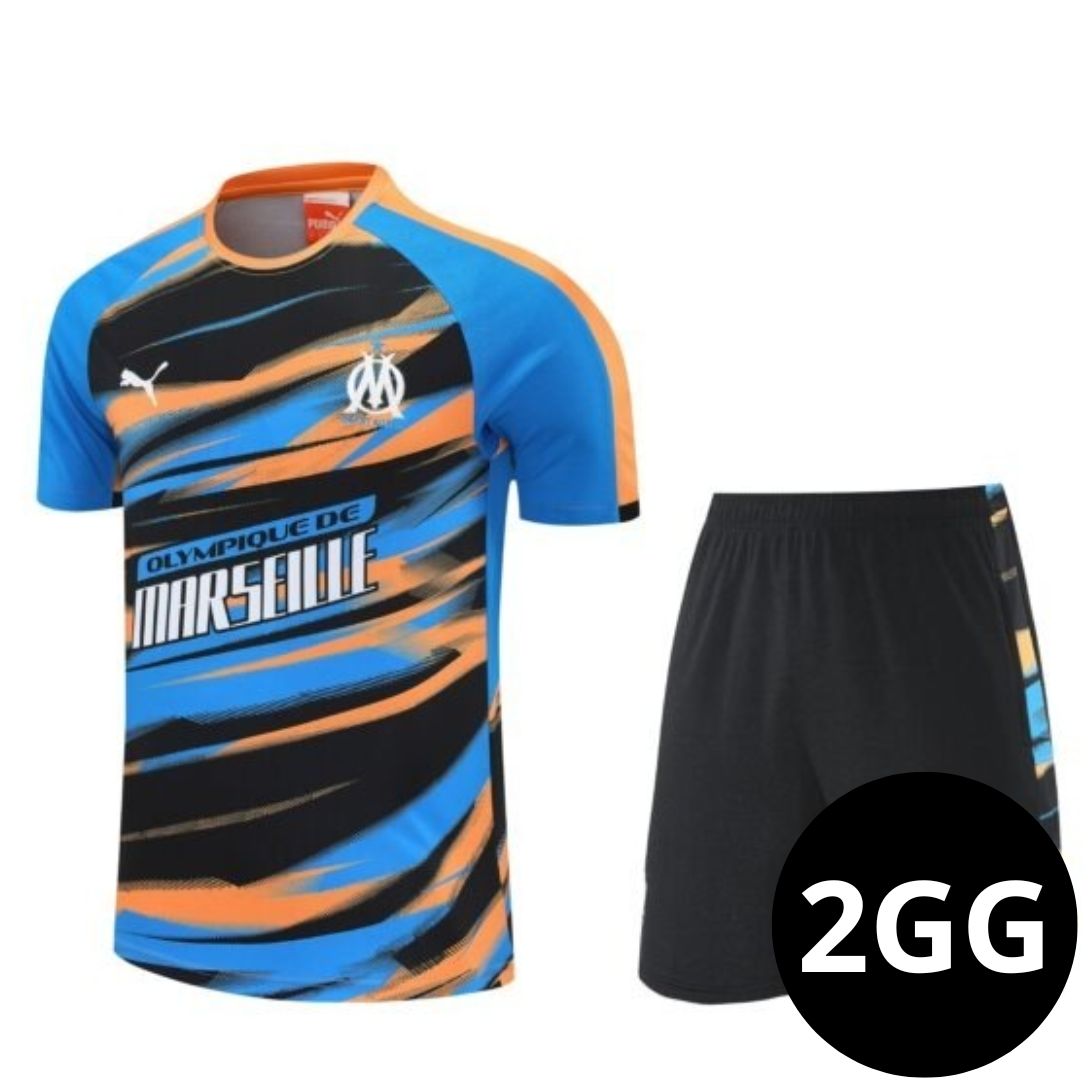 Kit Camisa e Short Olympique de Marseille Cor 1