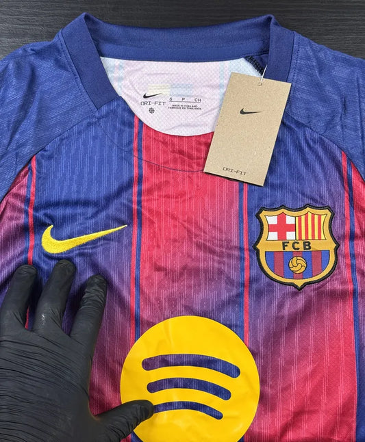 Kit Camisa/Short Barcelona Azul e Vermelha I 25/26