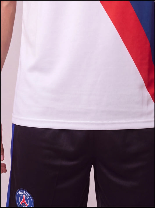 Kit Regata e Short PSG Treino Branco com Listra