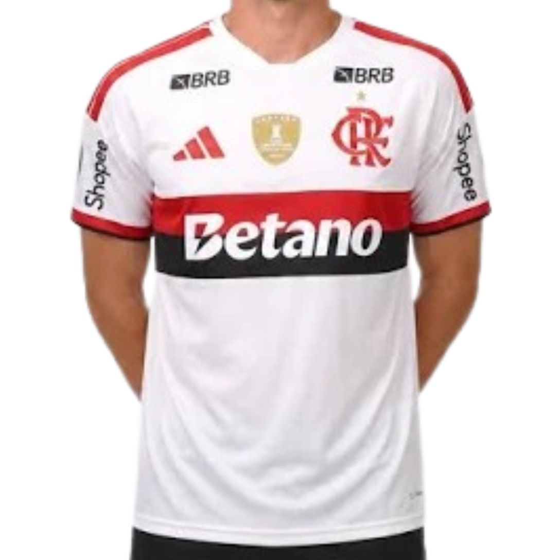 Camisa Jogador Flamengo Branca II com Path + Todos patrocinadores 26/27