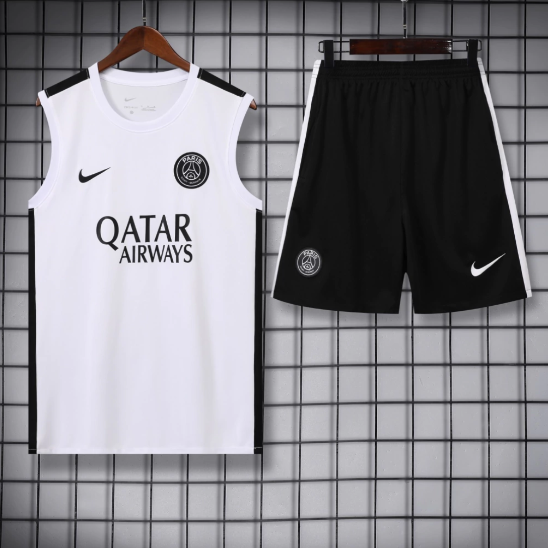 Kit Regata e Short PSG Branco Treino