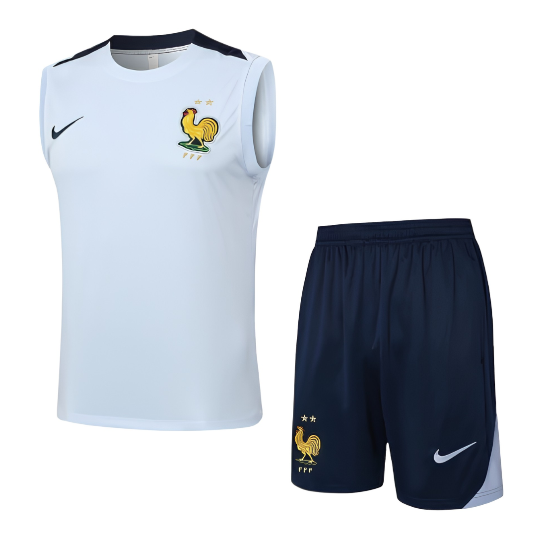 Kit Regata e Short França Treino Azul Claro