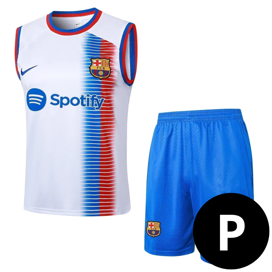 Kit Regata e Short Barcelona Branca 2024/25