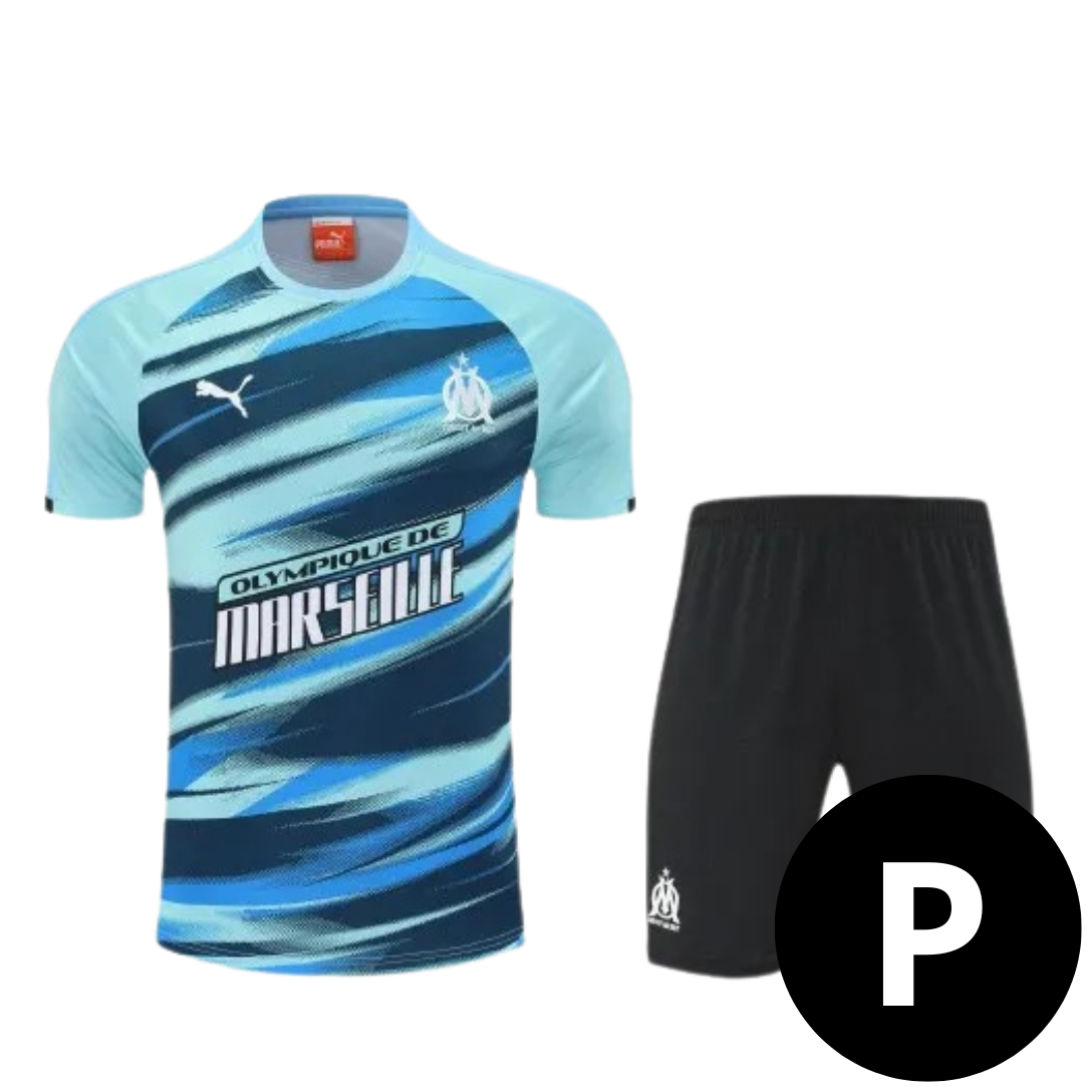 Kit Camisa e Short Olympique de Marseille Cor 2