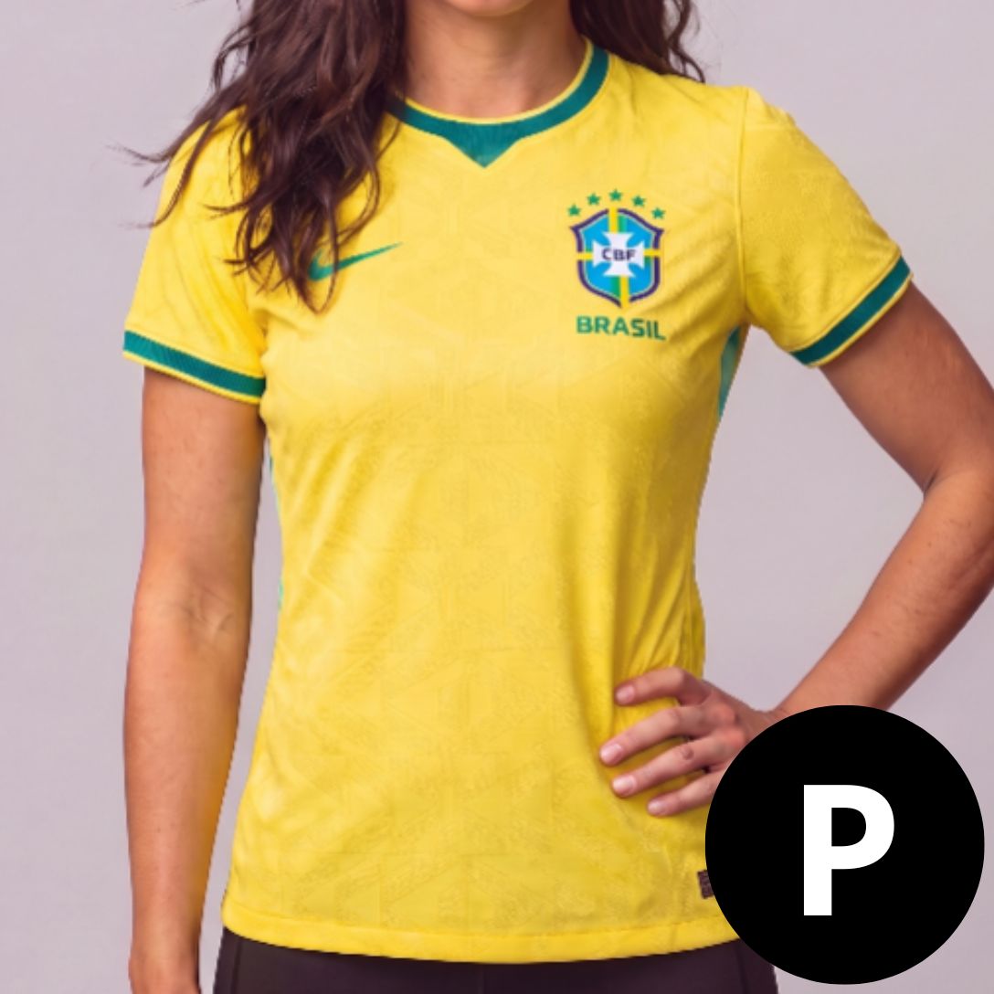 Camisa Feminina Jogador Seleção Brasil Amarela I 1.1 Idêntica a original 26/27