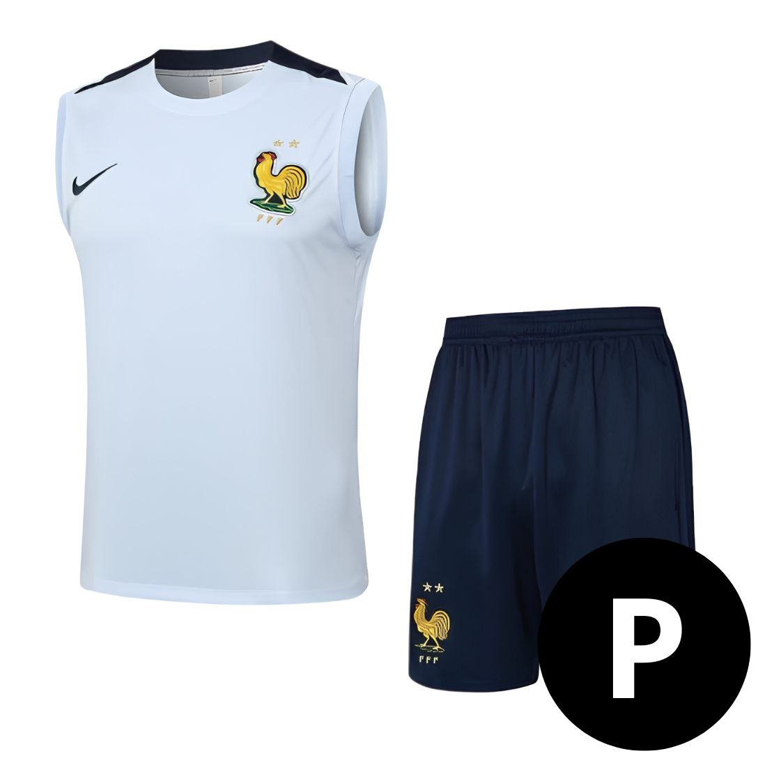 Kit Regata e Short França Treino Azul Claro