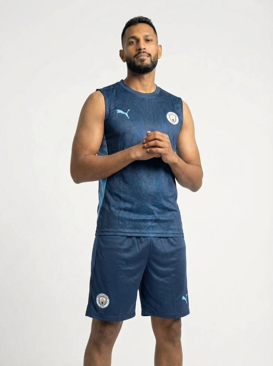 Kit Regata/Short Manchester City Azul Escuro