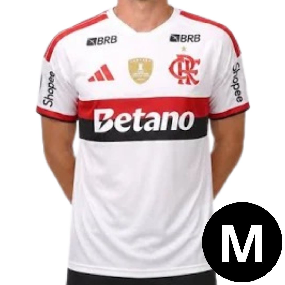 Camisa Jogador Flamengo Branca II com Path + Todos patrocinadores 26/27
