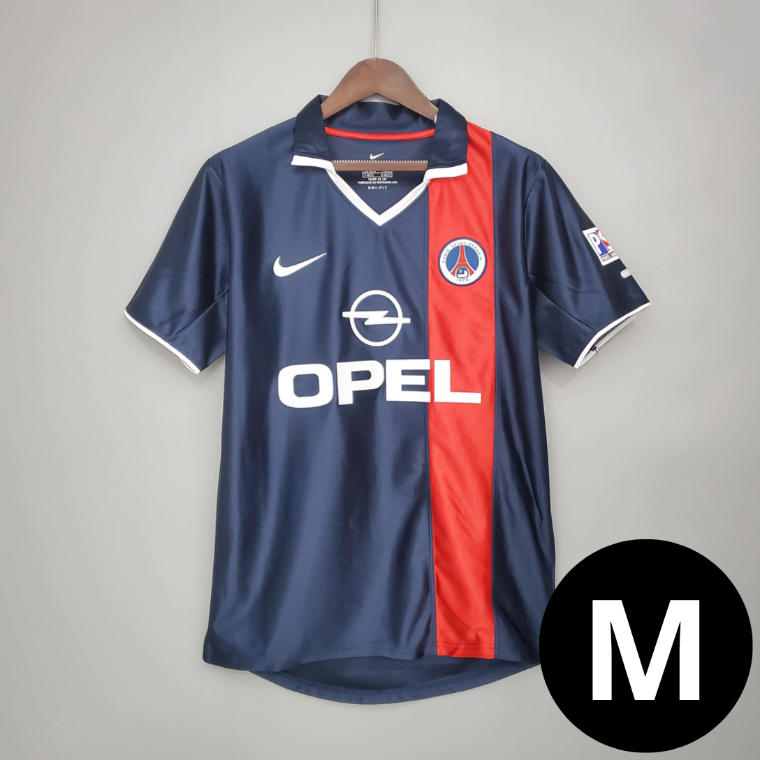 Camisa Retrô PSG I Azul com Vermelho 2001/02