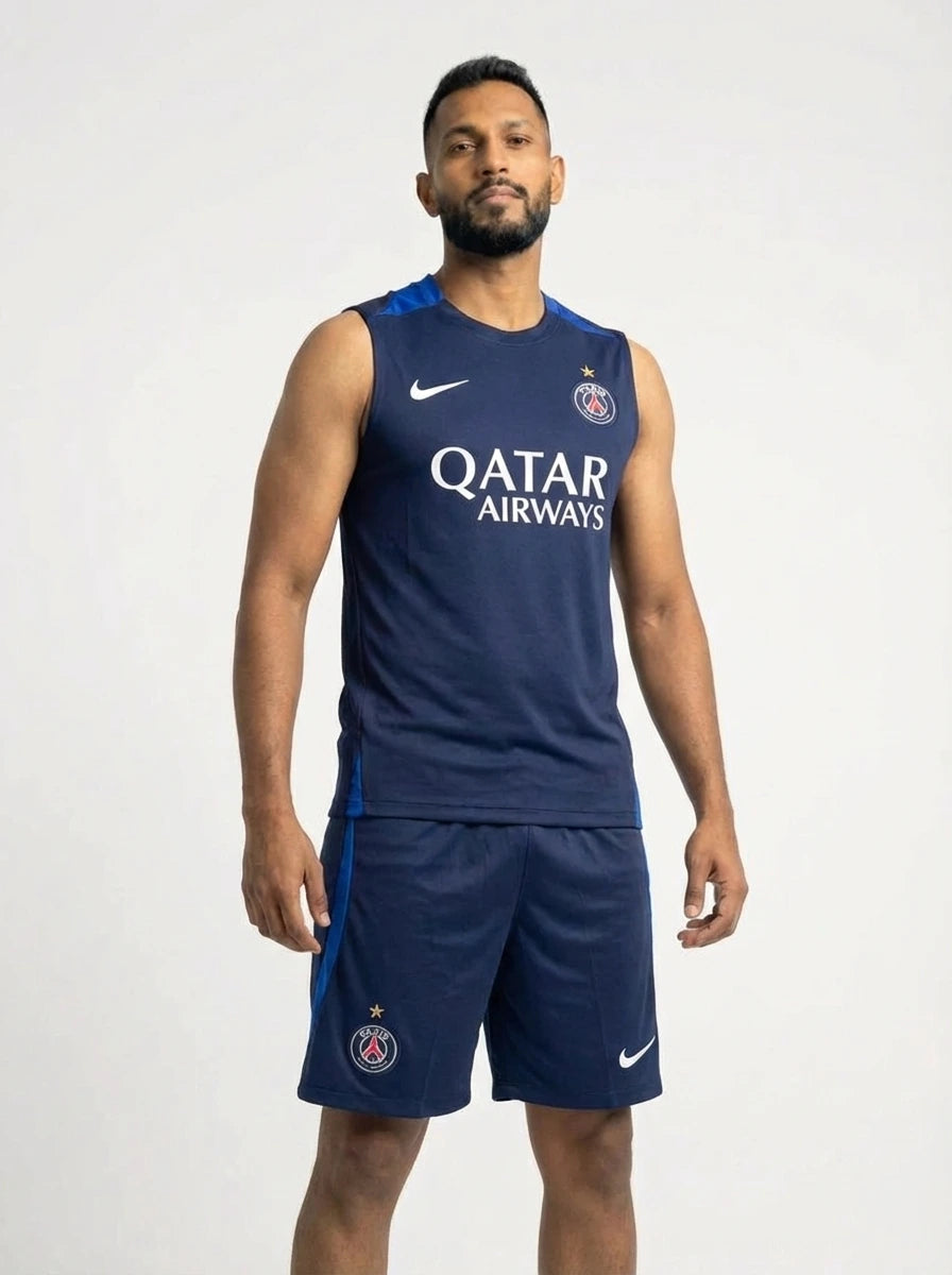 Kit Regata/Short PSG Treino Azul Escuro