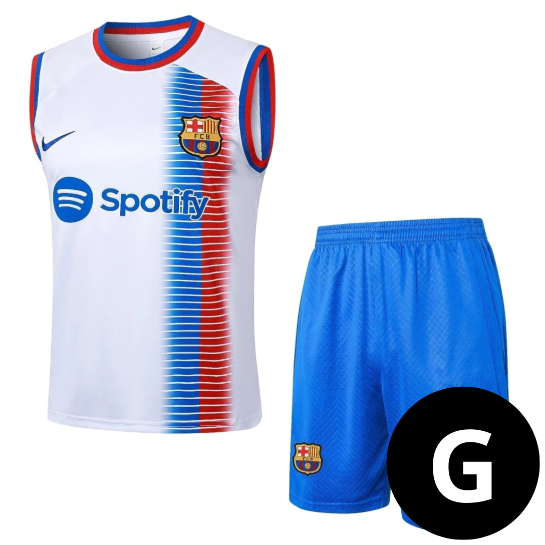 Kit Regata e Short Barcelona Branca 2024/25