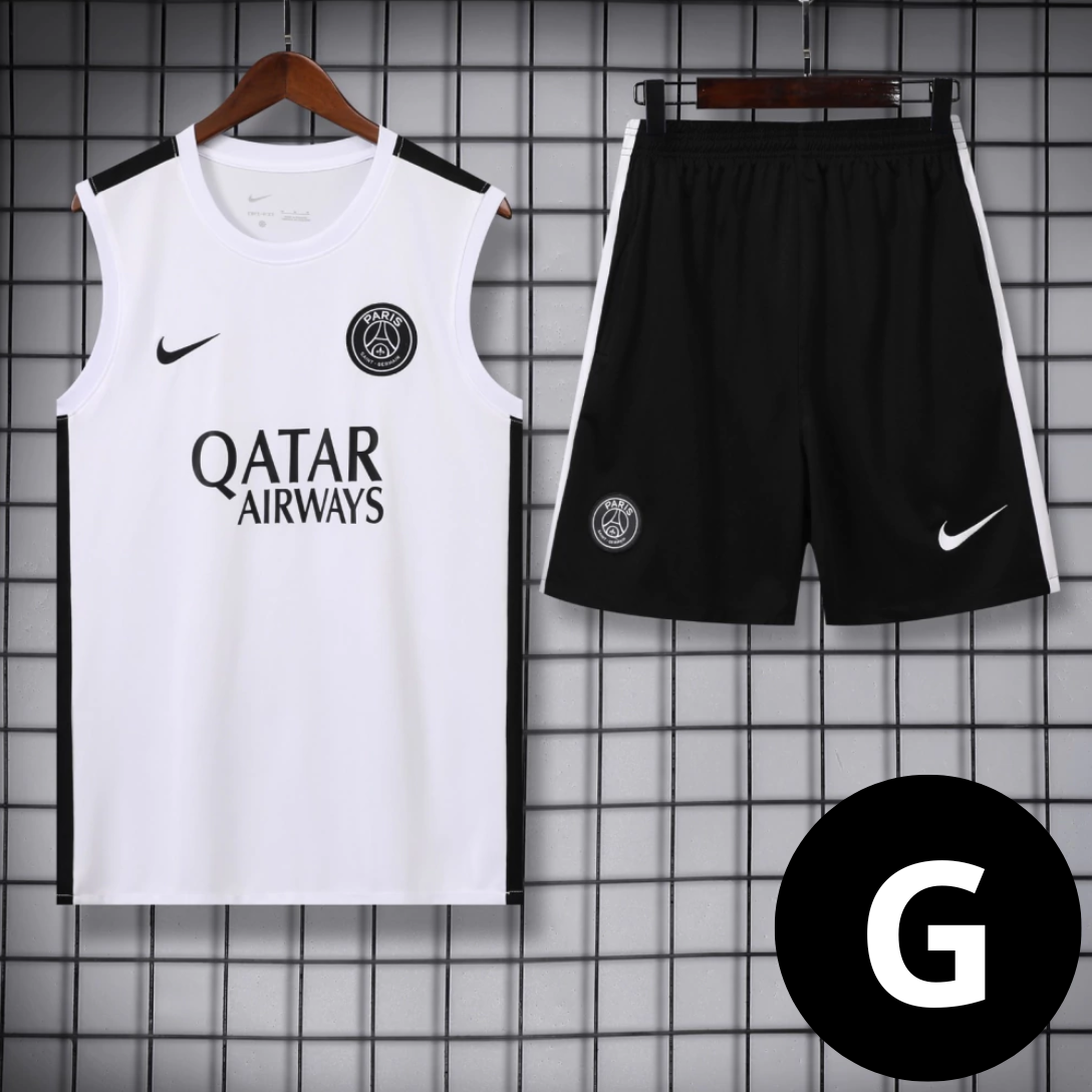 Kit Regata e Short PSG Branco Treino
