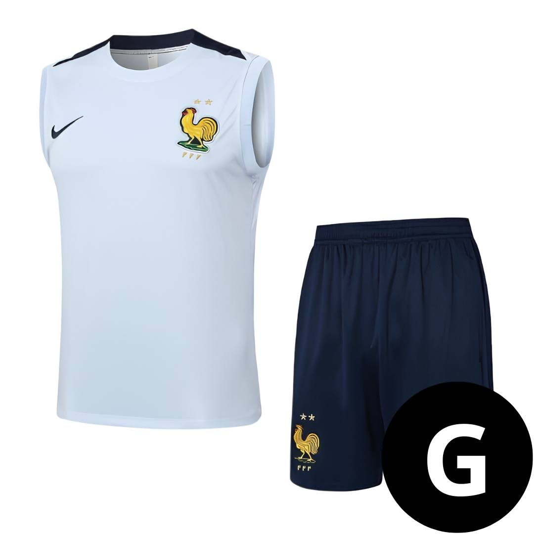 Kit Regata e Short França Treino Azul Claro
