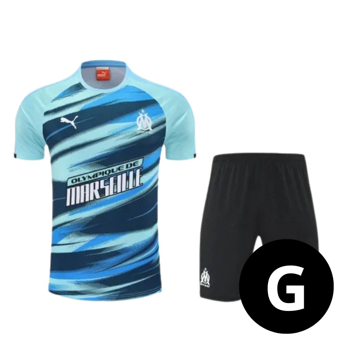 Kit Camisa e Short Olympique de Marseille Cor 2