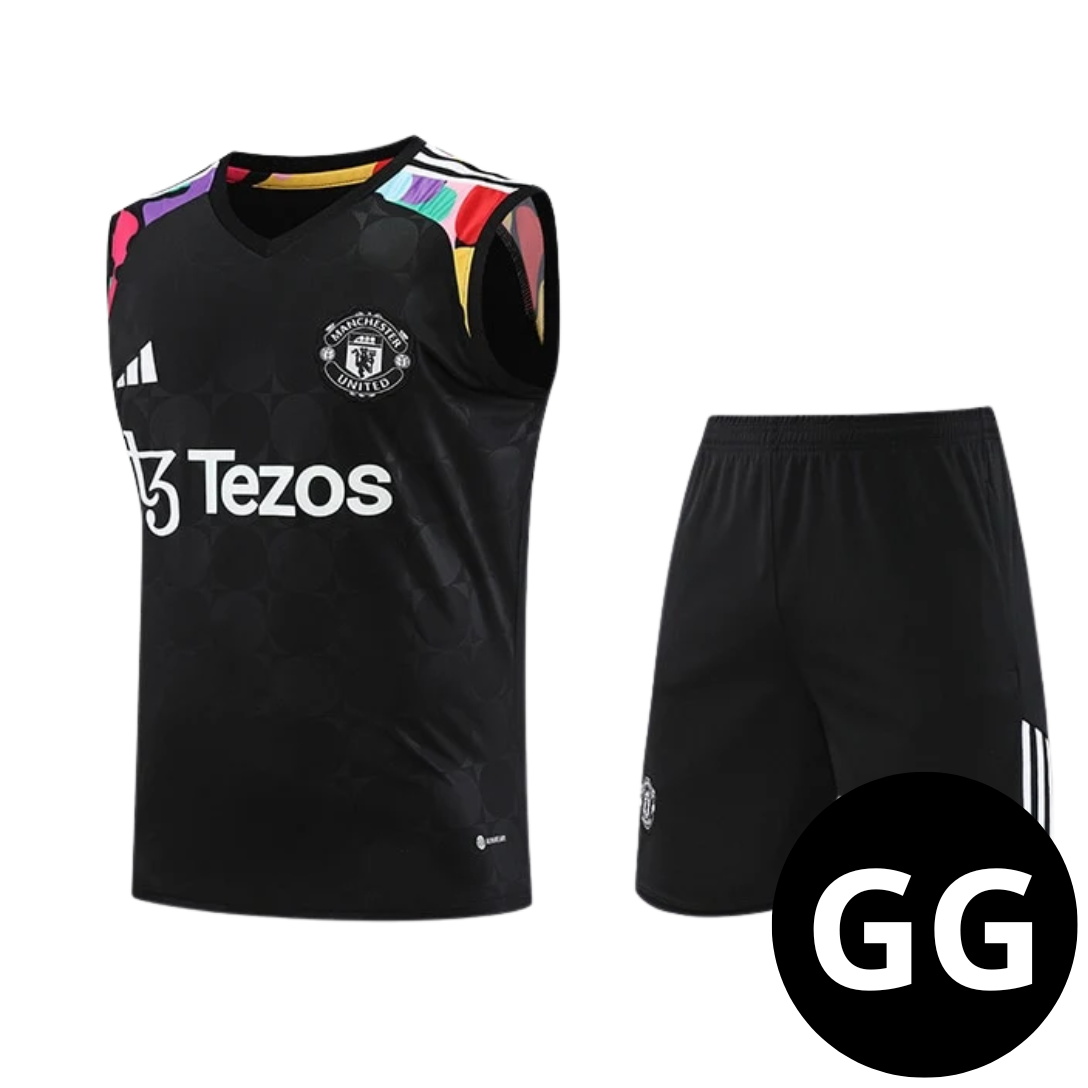 Kit Regata e Short Manchester United Preto