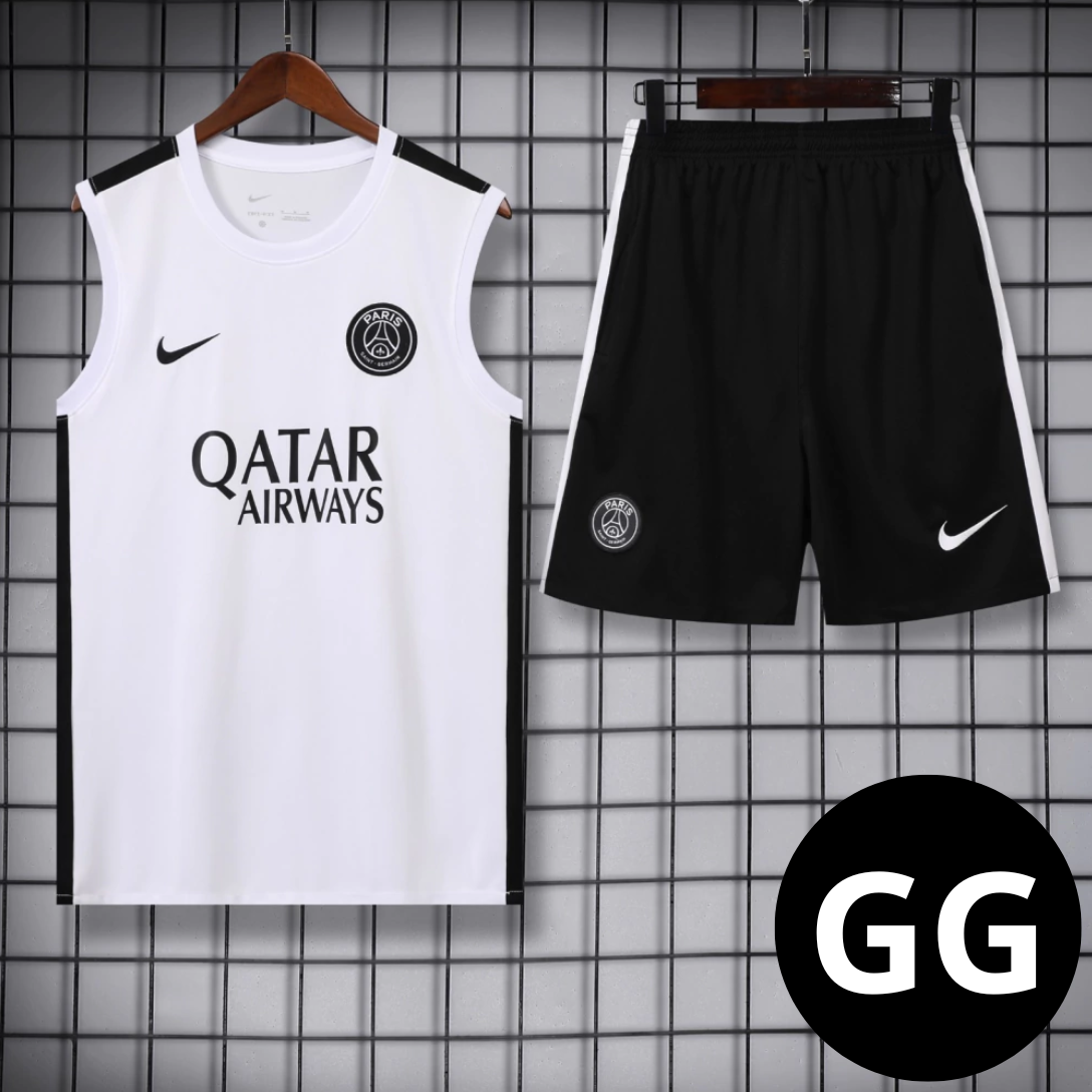Kit Regata e Short PSG Branco Treino