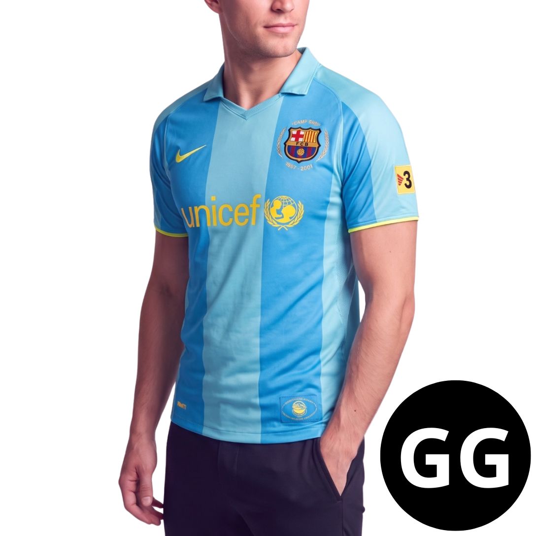 Camisa Retro Barcelona Azul 2007 [RONALDINHO]
