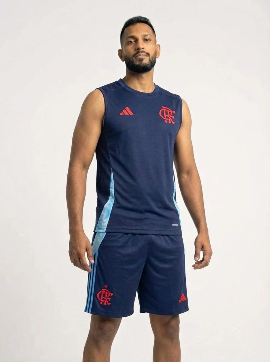 Kit Regata/Short Flamengo Azul Escuro 25/26