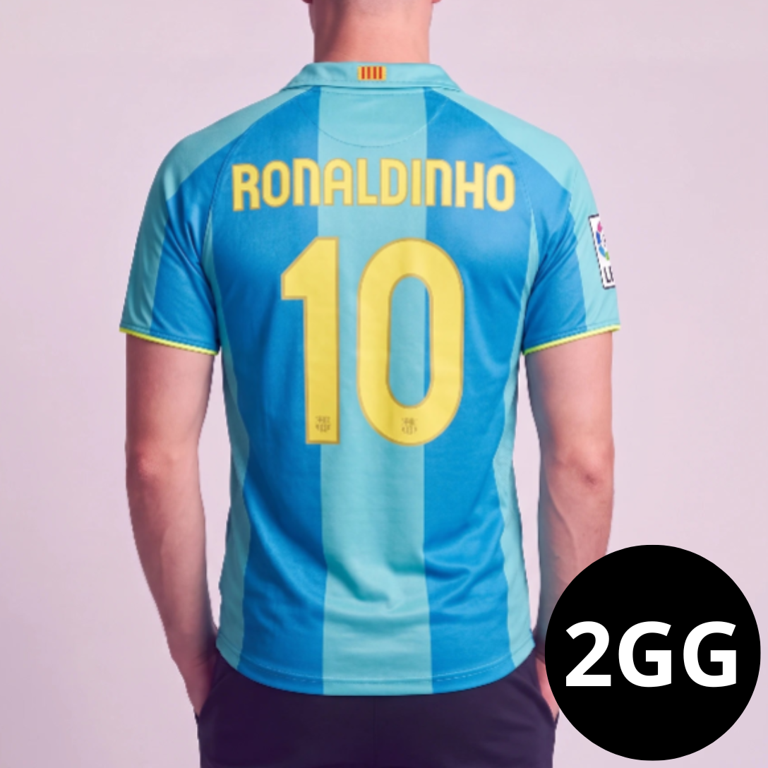 Camisa Retro Barcelona Azul 2007 [RONALDINHO]