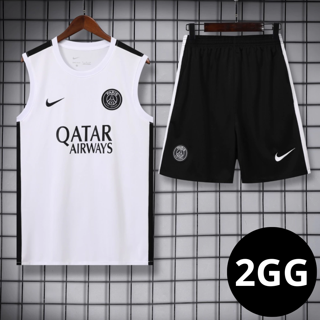 Kit Regata e Short PSG Branco Treino