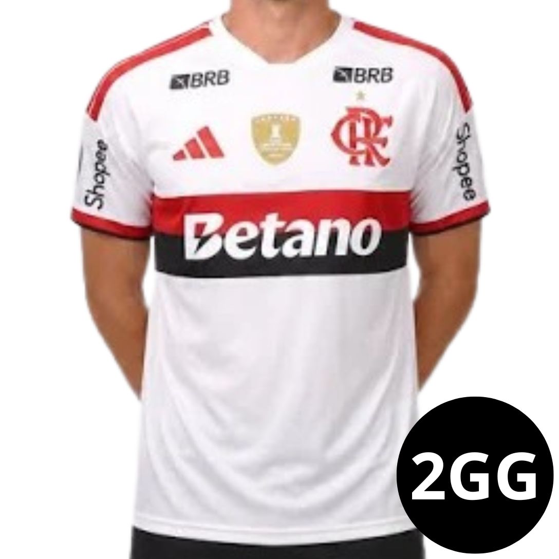 Camisa Jogador Flamengo Branca II com Path + Todos patrocinadores 26/27