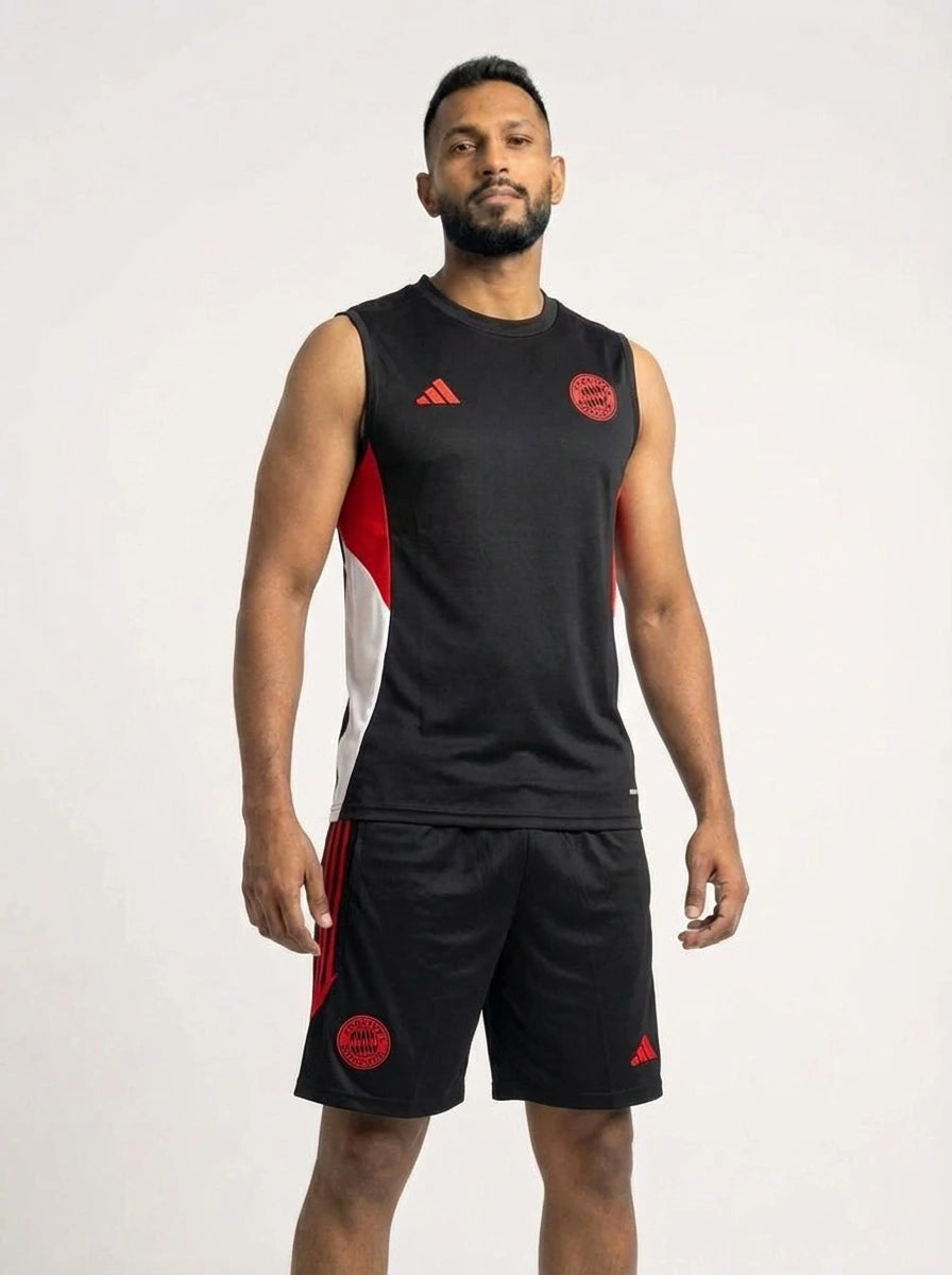 Kit Regata/Short Bayern de Munique Preto/Vermelho