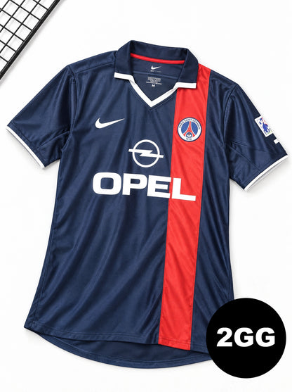 Camisa Retrô PSG I Azul com Vermelho 2001/02