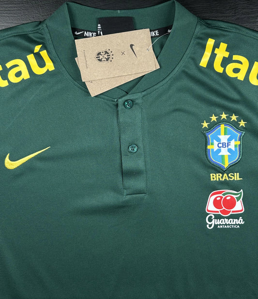 Camisa Seleção Brasil Polo Itaú Verde Escuro