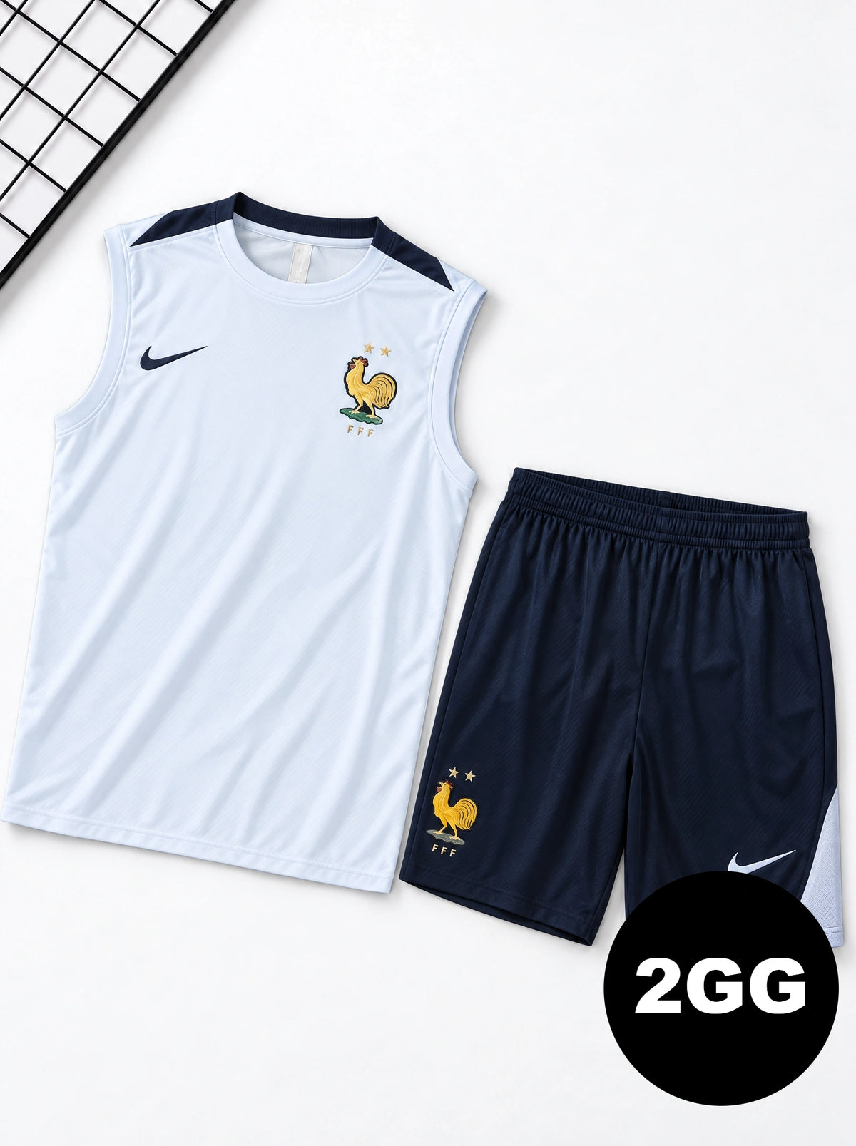 Kit Regata e Short França Treino Azul Claro