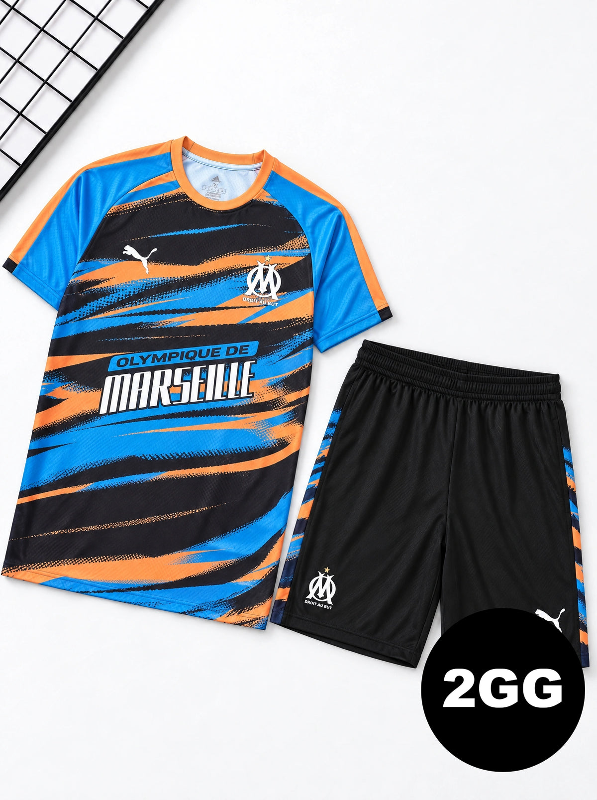 Kit Camisa e Short Olympique de Marseille Cor 1