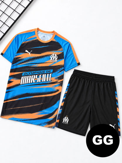 Kit Camisa e Short Olympique de Marseille Cor 1
