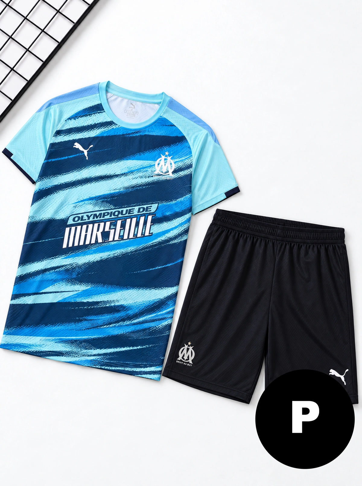 Kit Camisa e Short Olympique de Marseille Cor 2