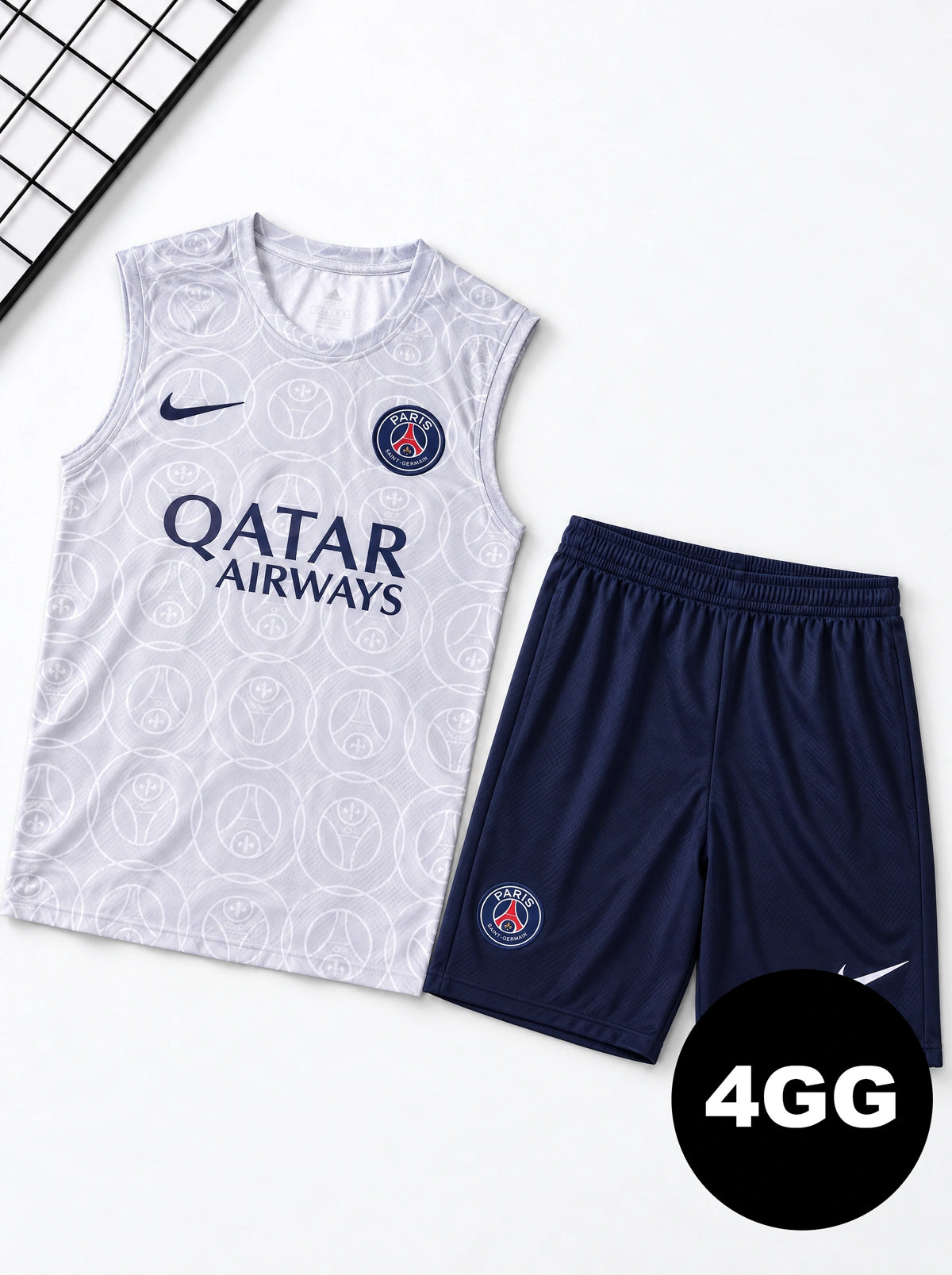 Kit Regata e Short Treino PSG Cinza