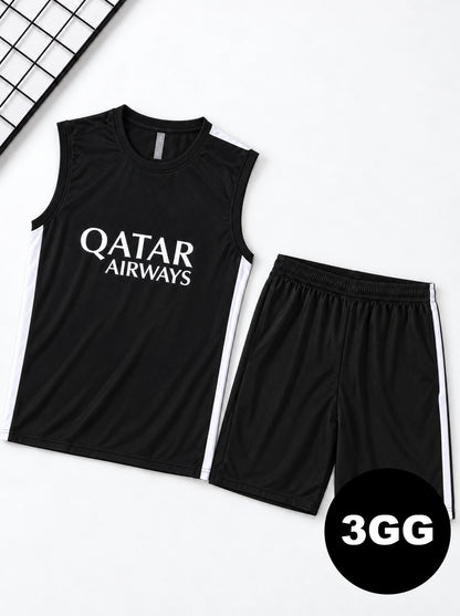 Kit Regata e Short Treino PSG Preto e Branco