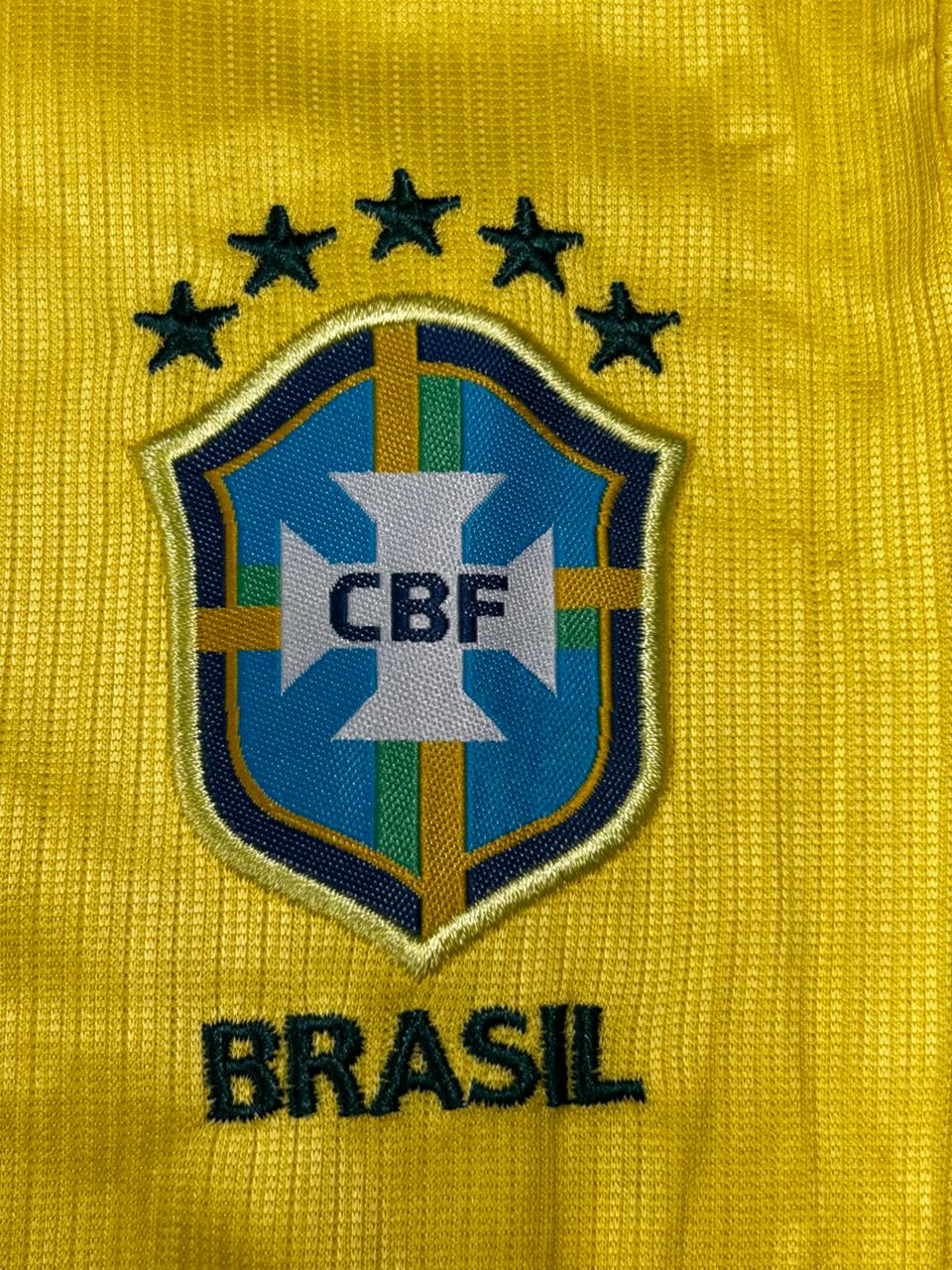 Kit Infantil Seleção Brasil Amarelo Copa I 26/27 - Camisa + Short