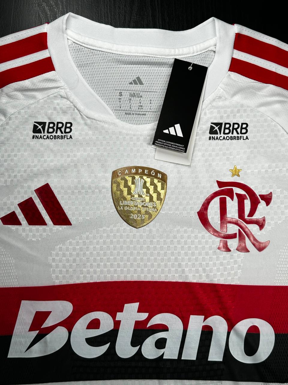 Camisa Jogador Flamengo Branca II com Path + Todos patrocinadores 26/27