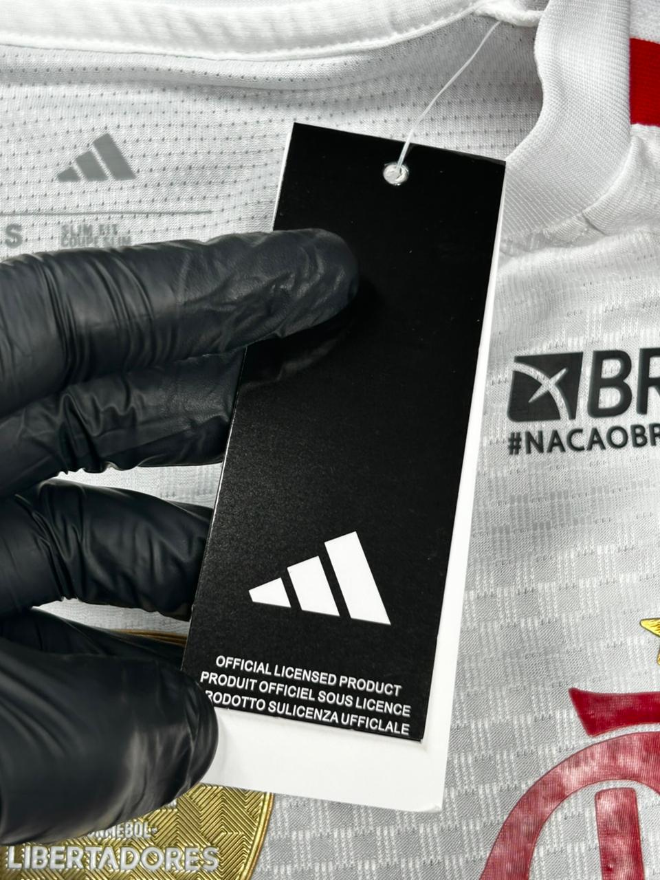 Camisa Jogador Flamengo Branca II com Path + Todos patrocinadores 26/27