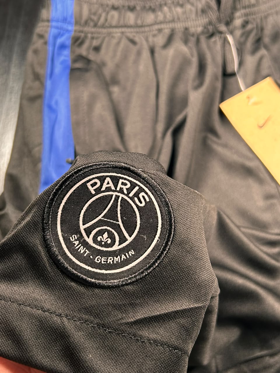 Kit Regata e Short PSG Treino Preto com Listra
