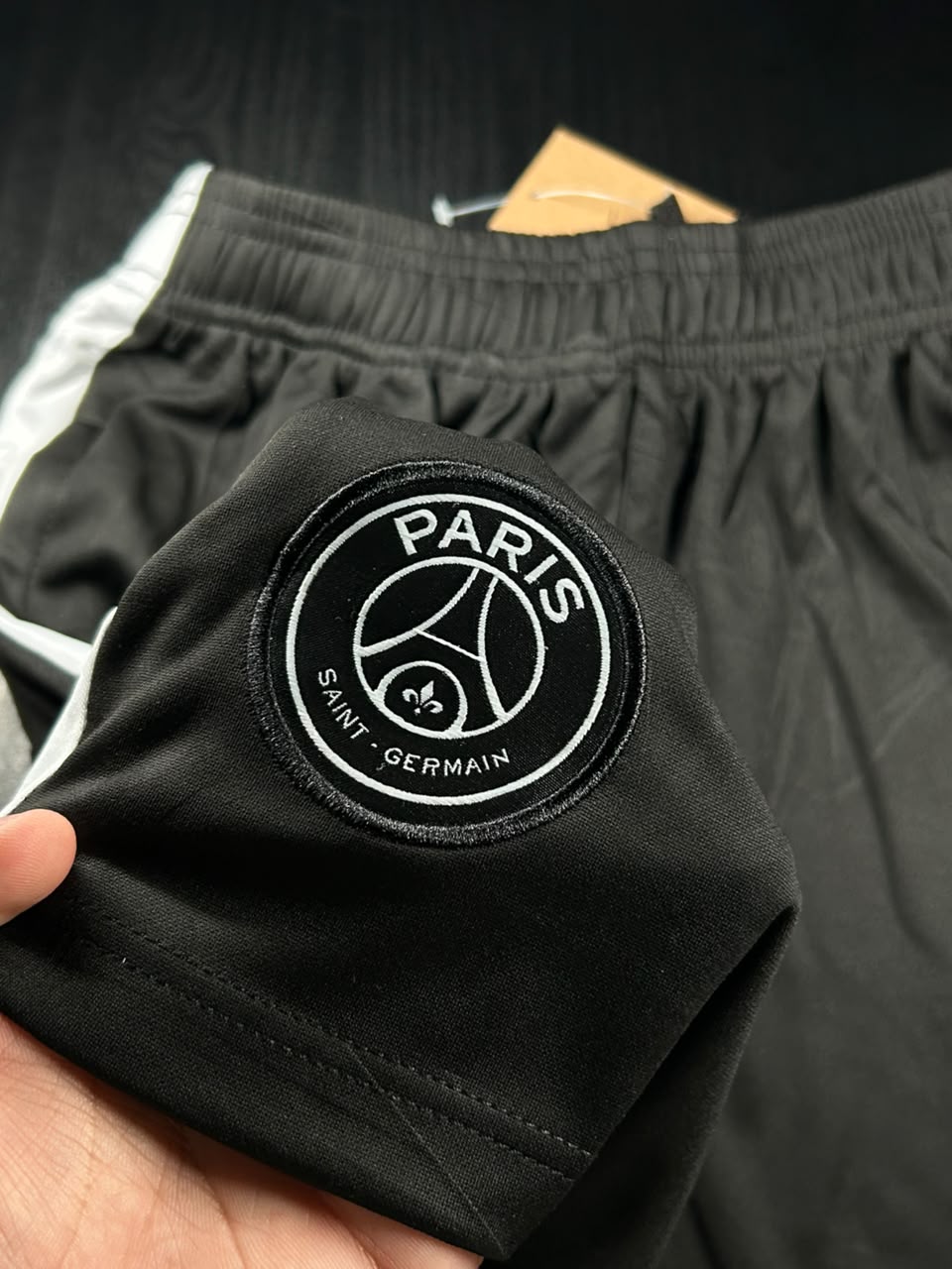 Kit Regata e Short Treino PSG Preto e Branco