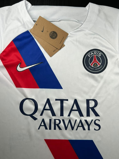 Kit Regata e Short PSG Treino Branco com Listra