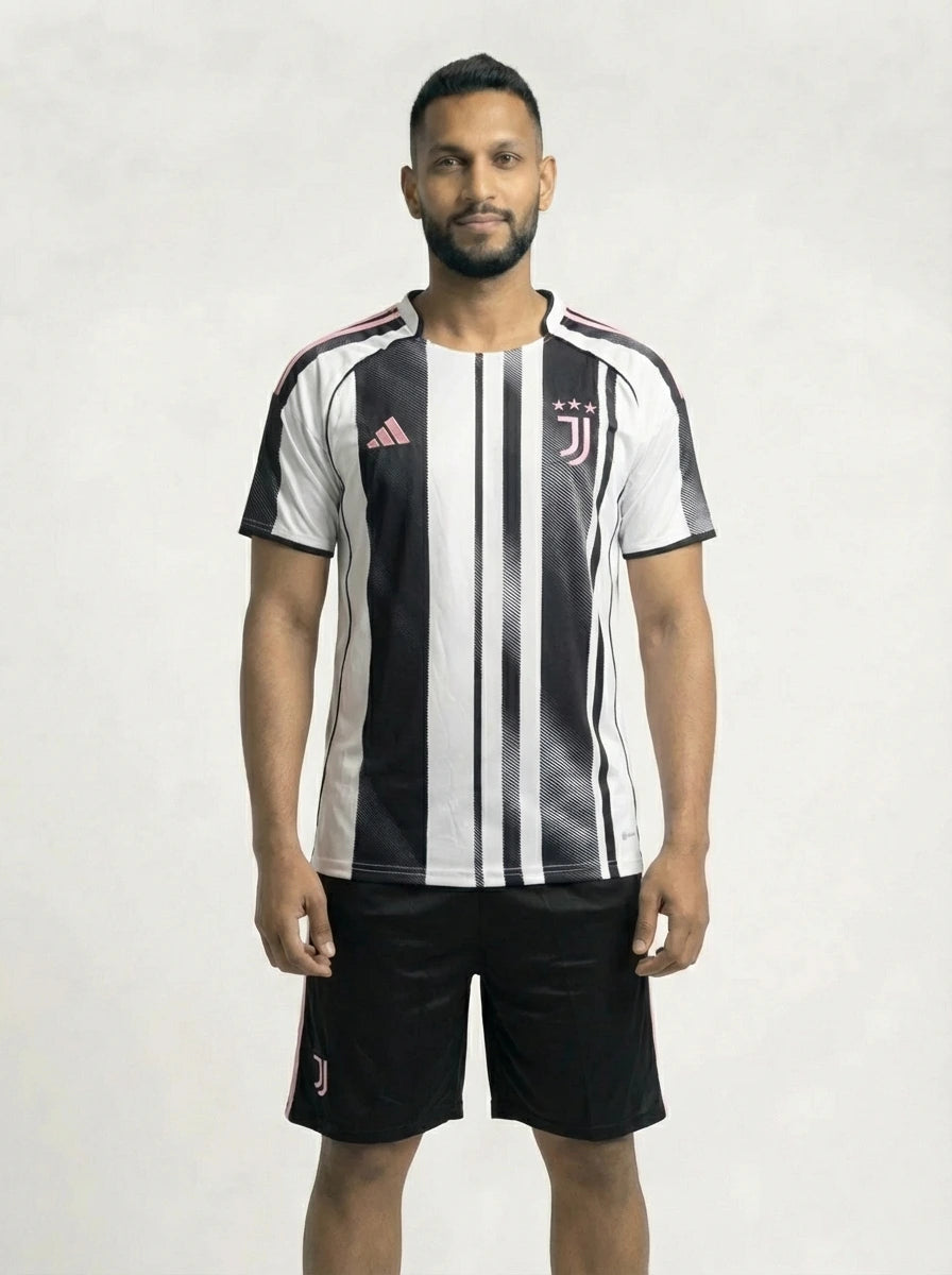 kit camisa/short Juventus Rosa e Branco