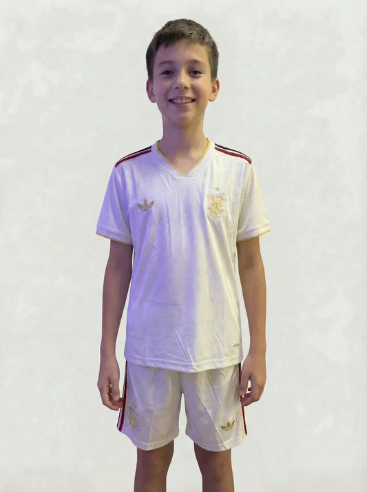 Kit Infantil Importado Flamengo Off White III 25/26