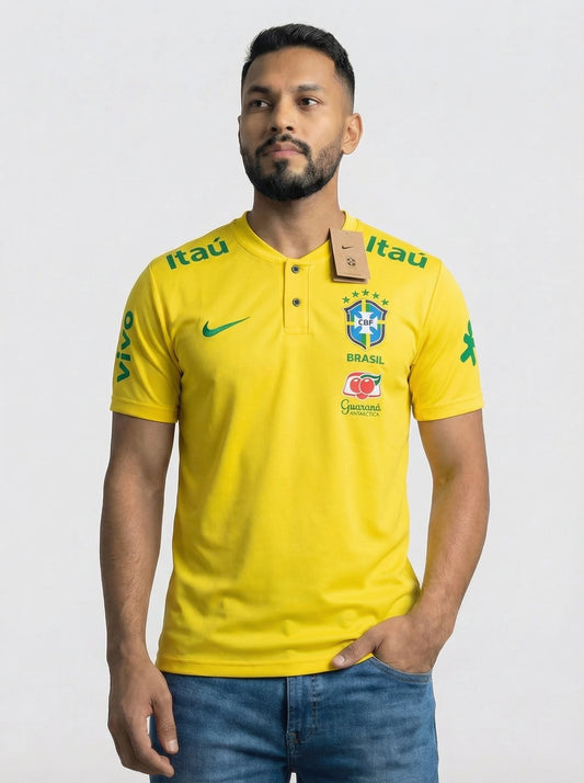 Camisa Seleção Brasil Polo Itaú Amarela