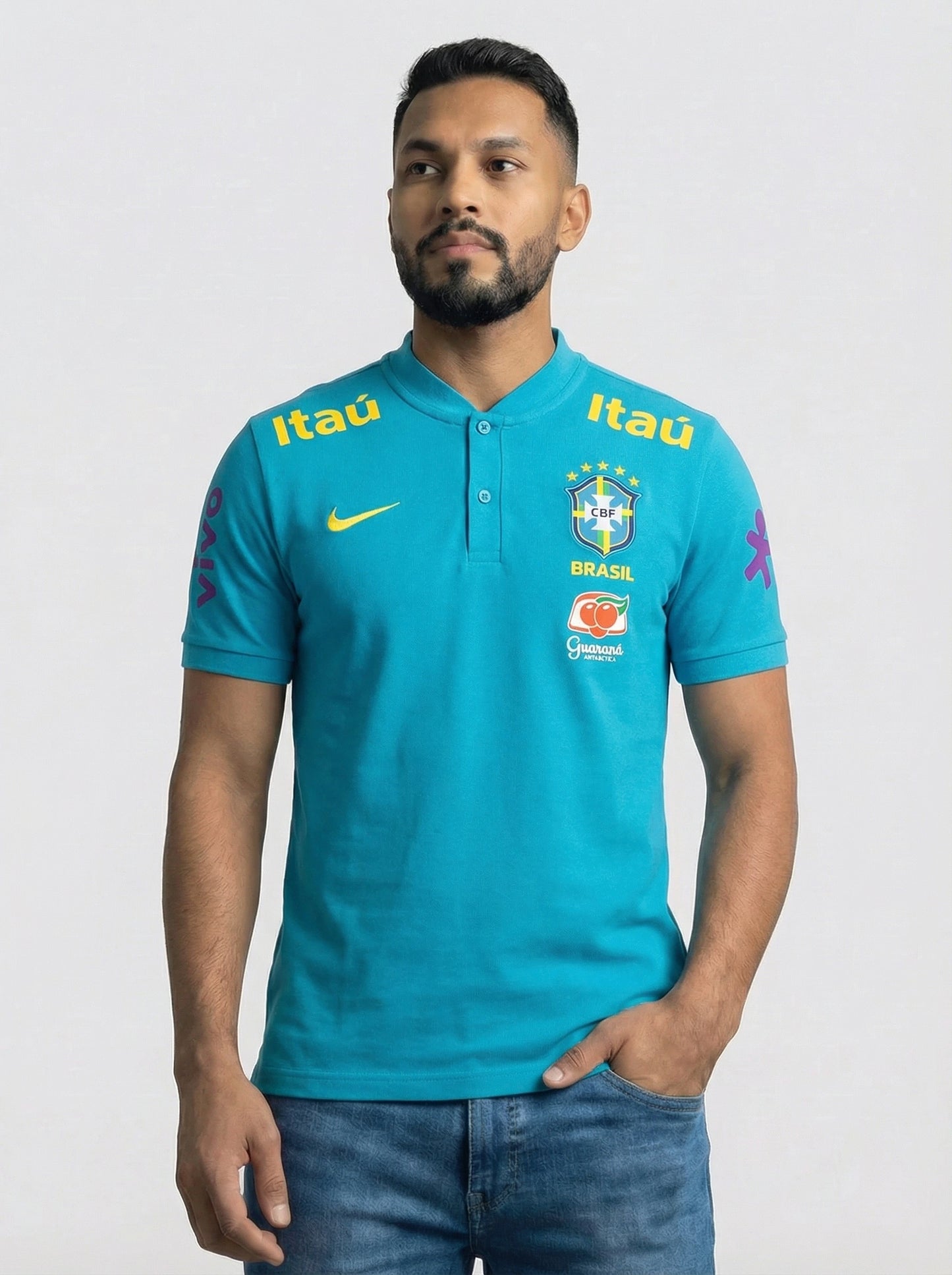 Camisa Seleção Brasil Polo Itaú Verde Claro
