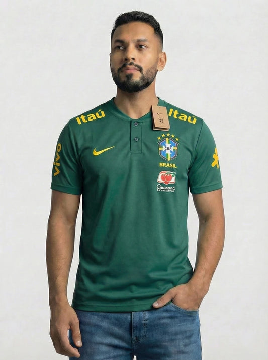 Camisa Seleção Brasil Polo Itaú Verde Escuro