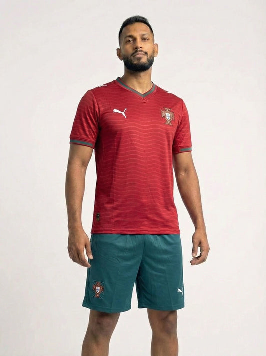 Kit camisa/short Seleção Portugal Vermelha I 26/27