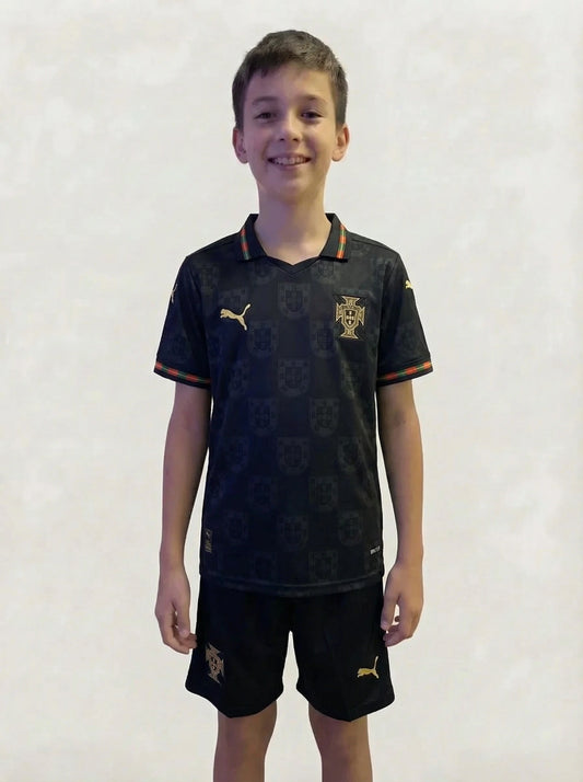 Kit Infantil Seleção Portugal Preto 26/27