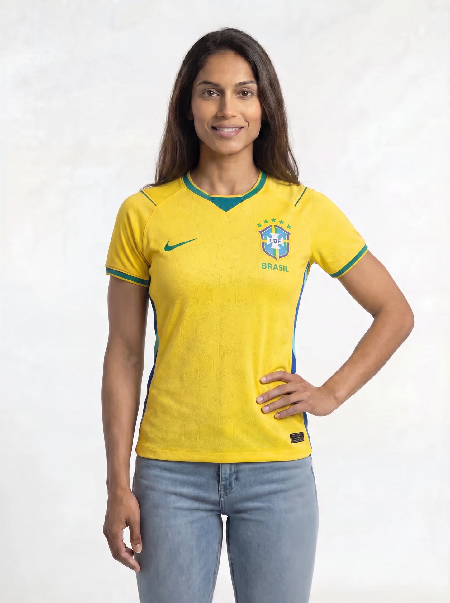 Camisa Feminina Jogador Seleção Brasil Amarela I 1.1 Idêntica a original 26/27