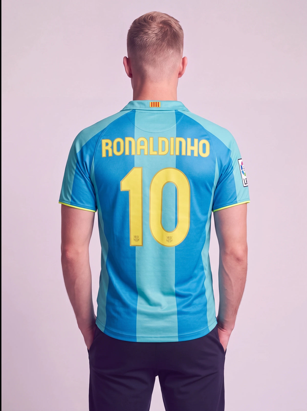 Camisa Retro Barcelona Azul 2007 [RONALDINHO]