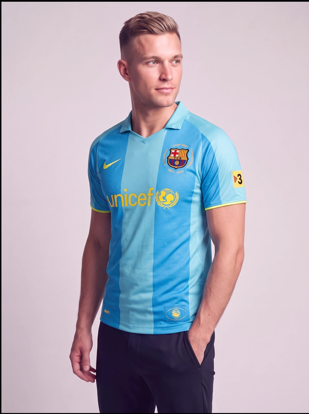 Camisa Retro Barcelona Azul 2007 [RONALDINHO]